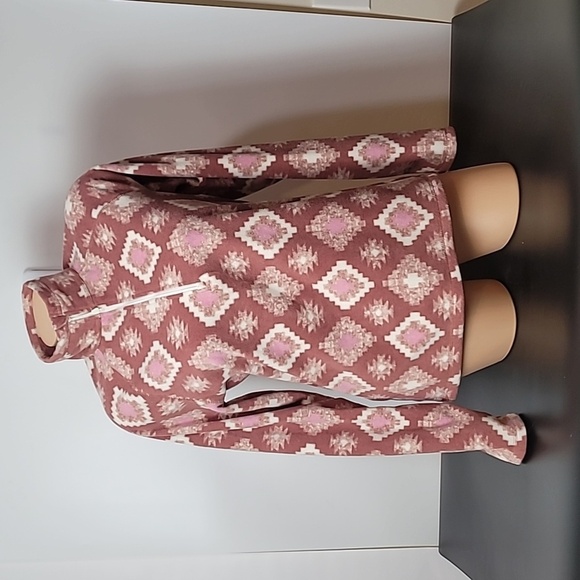 Eddie Bauer Fleece - Pullover - Quest clay color, light pink, and white - Picture 4 of 16